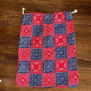 NWT Vtg.60s/70s Now Designs Red, White and Blue Bandana Print laundry bag